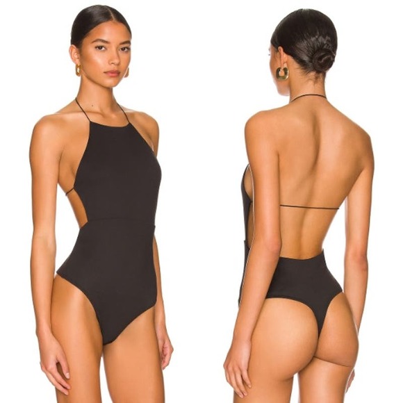Alix NYC Sleeveless Open Back Halterneck Penn Bodysuit Black Women's Size XS - Picture 1 of 7